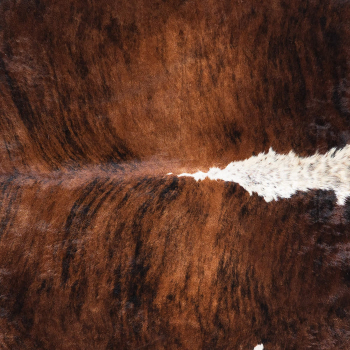 Brazilian Brindle White Belly and Backbone Cowhide Rug Size 8'1" L x 7'4" W 1480