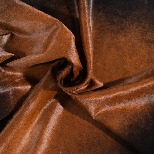 Brazilian Mahogany Cowhide Rug Size 6'6" L x 5'10" W 1497