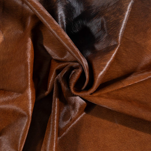 Brazilian Mahogany Cowhide Rug Size 7'1" L x 6'5" W 1504