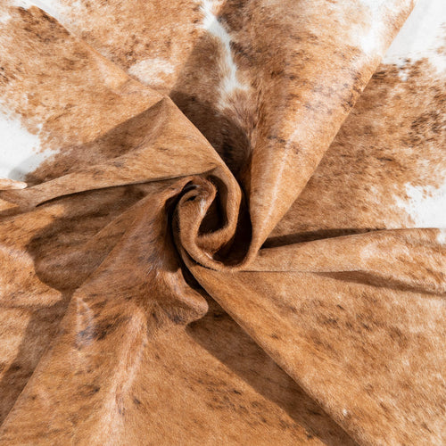 Brazilian Brindle White Belly Cowhide Rug Size 7'5" L x 6'3" W 1523