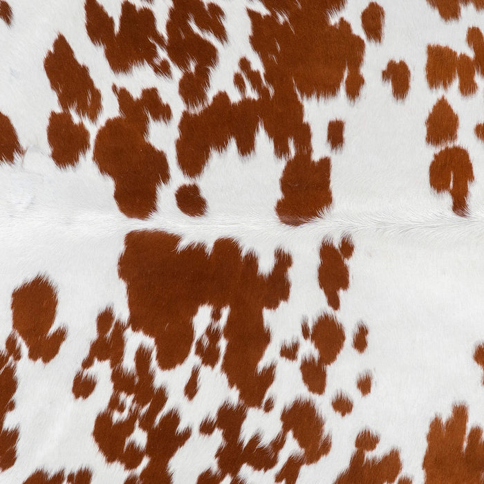 Brazilian Brown and White Cowhide Rug Size 6'10" L x 6'4" W 1538