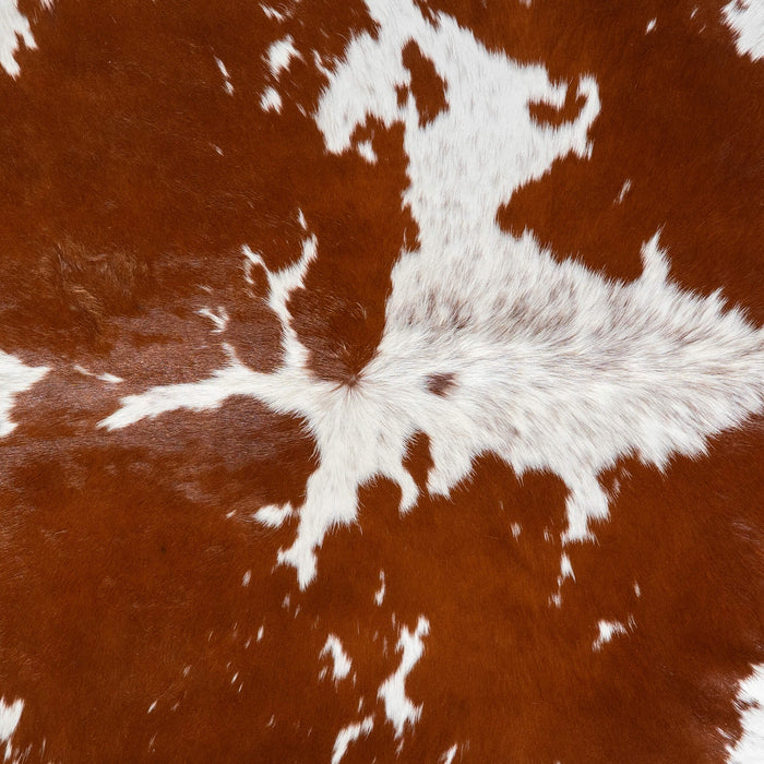 Brazilian Brown and White Cowhide Rug Size 7'4" L x 6'8" W 1541