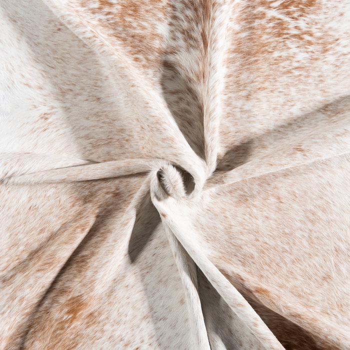 Brazilian Palomino and White Cowhide Rug Size 7'6" L x 6'9" W 6116