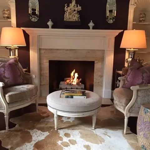 Palomino And White Brazilian Cowhide Rug, Natural Suede Leather | eCowhides