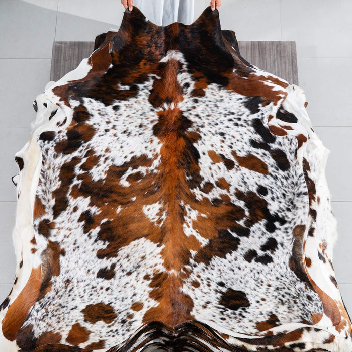 Tricolor Cowhide Rug Size 6'5" L x 5'4" W 1709