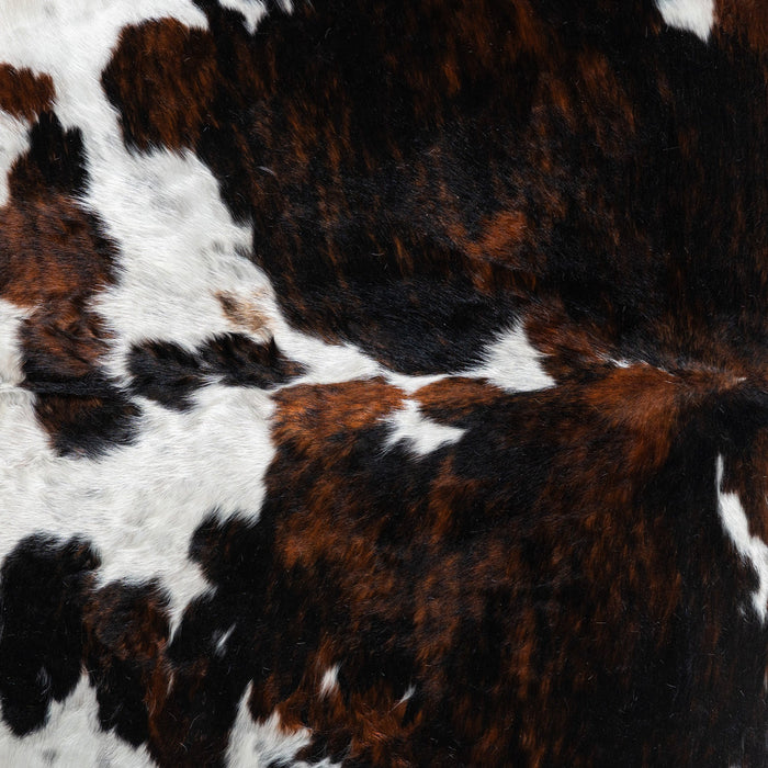 Dark Tricolor Cowhide Rug Size 7'9" L x 6'11" W 1712