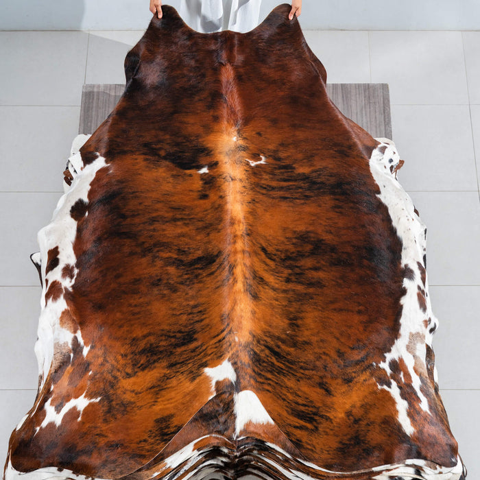 Tricolor Cowhide Rug Size 7'.3" L x 6'8" W 1725