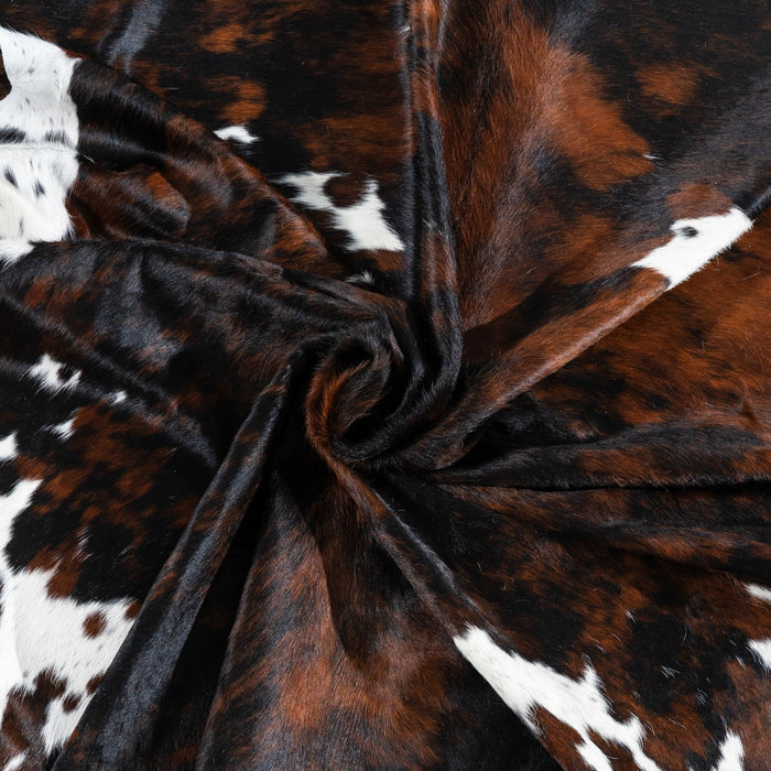 Tricolor Cowhide Rug Size 7'8" L x 6'10" W 1737