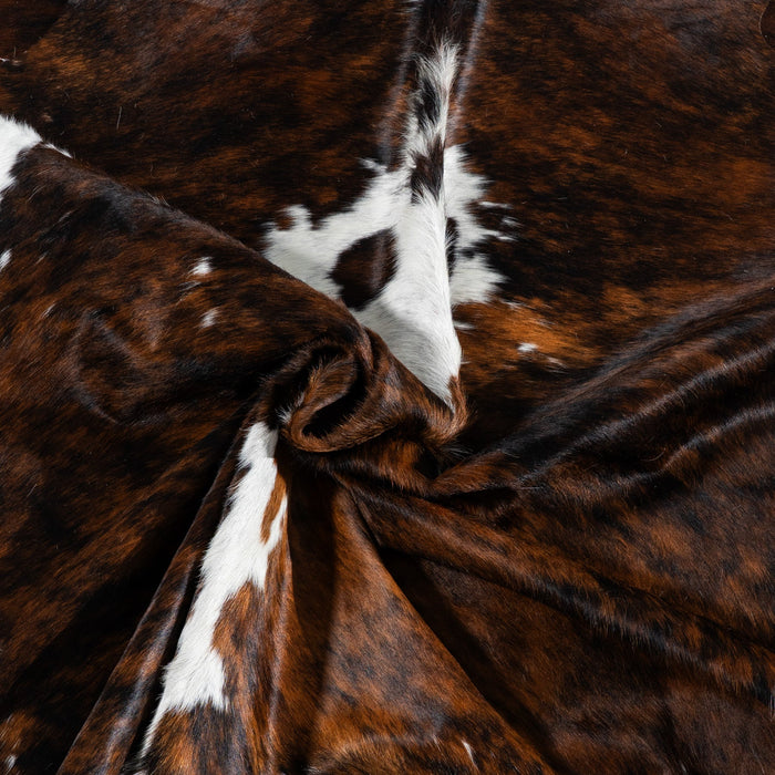 Dark Tricolor Cowhide Rug Size 7'2" L x 6'7" W 1789