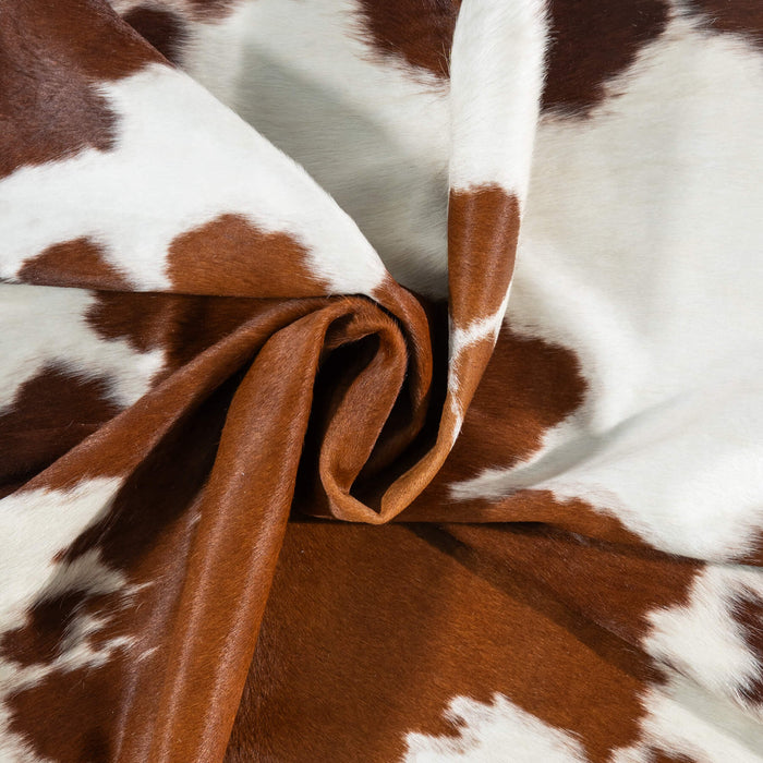 Brown and White Cowhide Rug Size 7'9" L x 6'0" W 1900