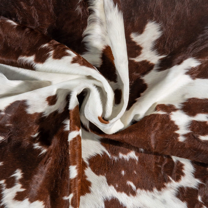 Brown and White Cowhide Rug Size 7'3" L x 6'3" W 1914