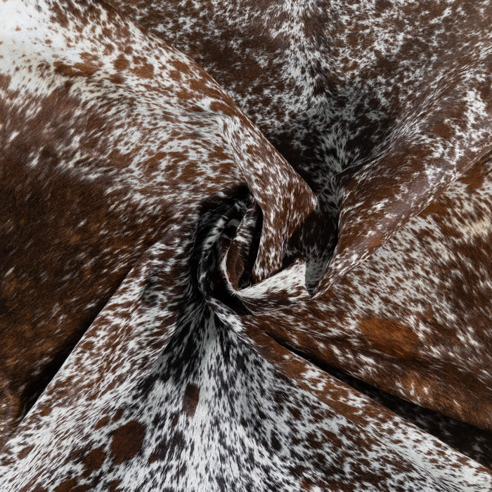 Chocolate and White Cowhide Rug Size 7'2" L x 6'9" W 1919