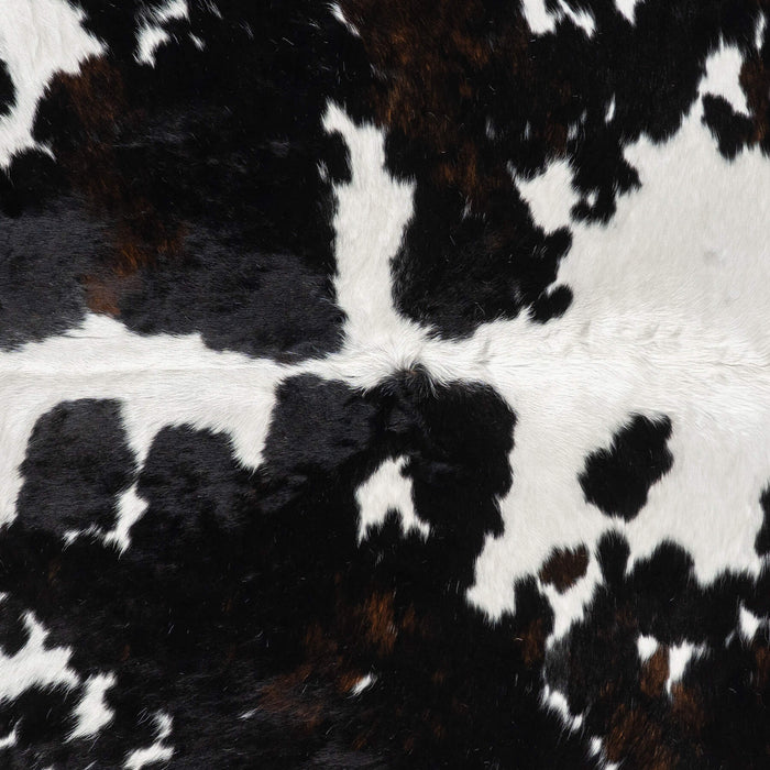 Dark Tricolor Cowhide Rug Size 7'9" L x 6'9" W 1946
