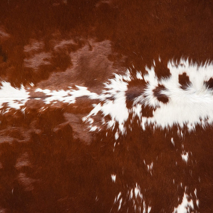 Brown and White Cowhide Rug Size 7'6" L x 6'6" W 1956