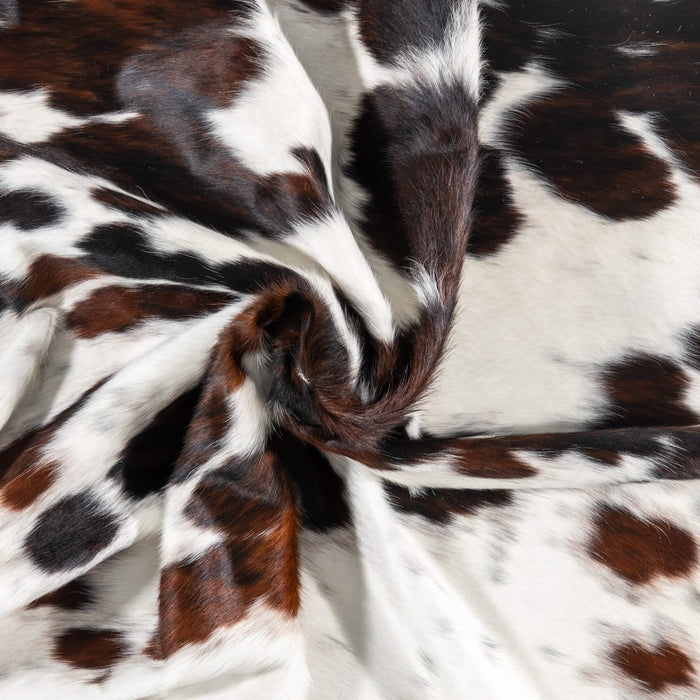 White Tricolor Cowhide Rug Size 7'9" L x 6'9" W 1957