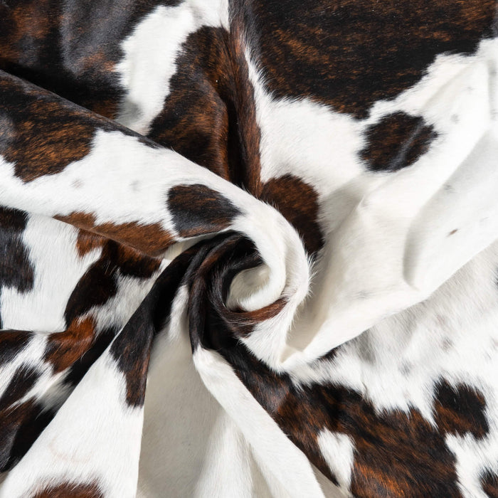 White Tricolor Cowhide Rug Size 6'11" L x 6'4" W 1967