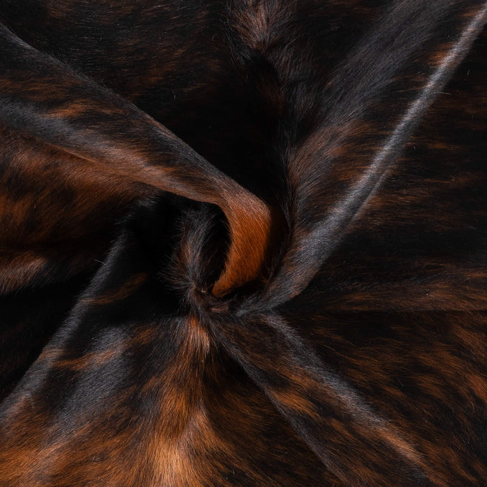 Dark Tricolor Cowhide Rug Size 6'6" L x 6'5" W 1978