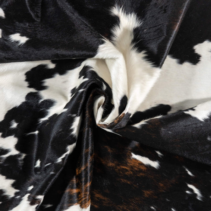 White Tricolor Cowhide Rug Size 7'9" L x 6'7" W 1996
