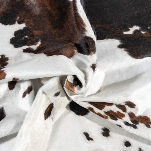 White Tricolor Cowhide Rug Size 7'3" L x 5'10" W 1998