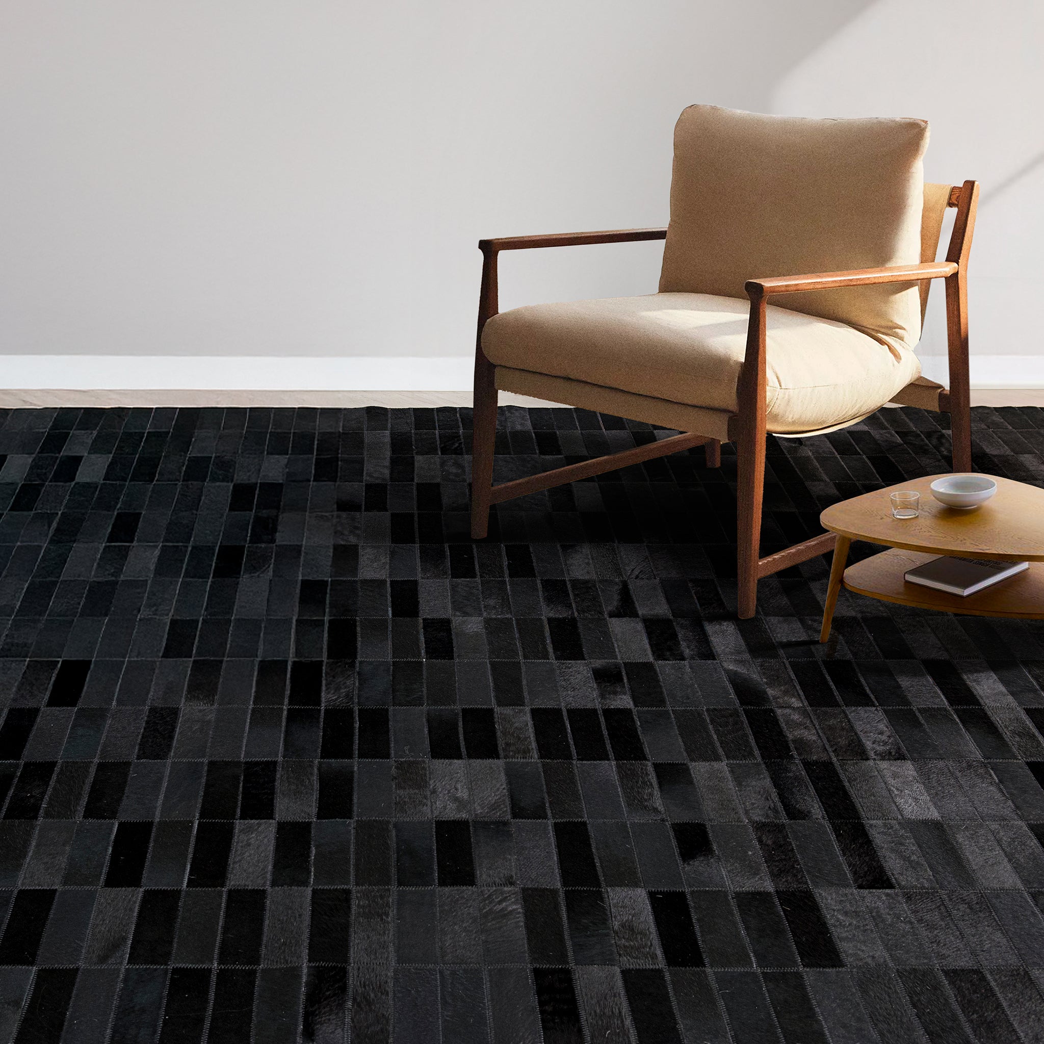 Caroline Black Cowhide Rug , Natural Area Rug | eCowhides