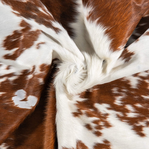 Vintage White Tricolor Cowhide Rug Size 7'1" L x 6'7" W 2002