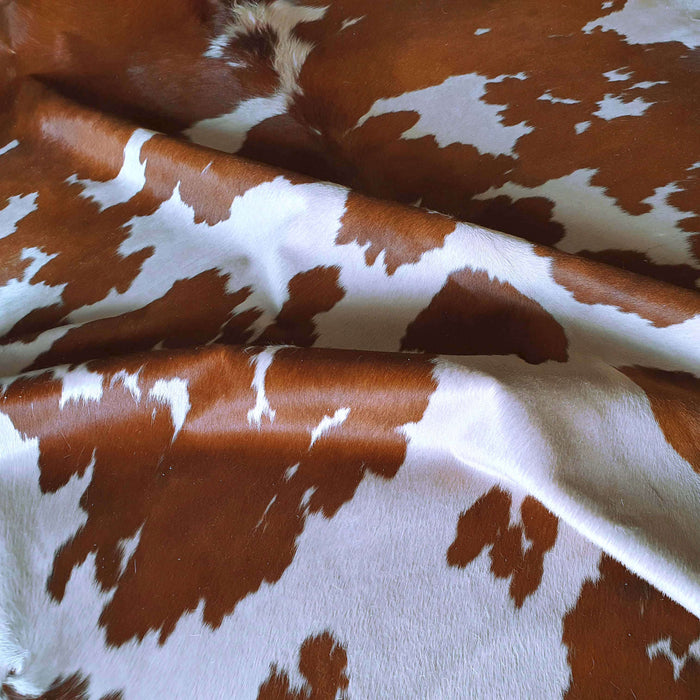 Brown And White Brazilian Cowhide Rug, Natural Suede Leather | eCowhides