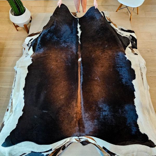 Natural Chocolate And White Cowhide Rug Size Large 2174 , Stain Resistant Fur | eCowhides