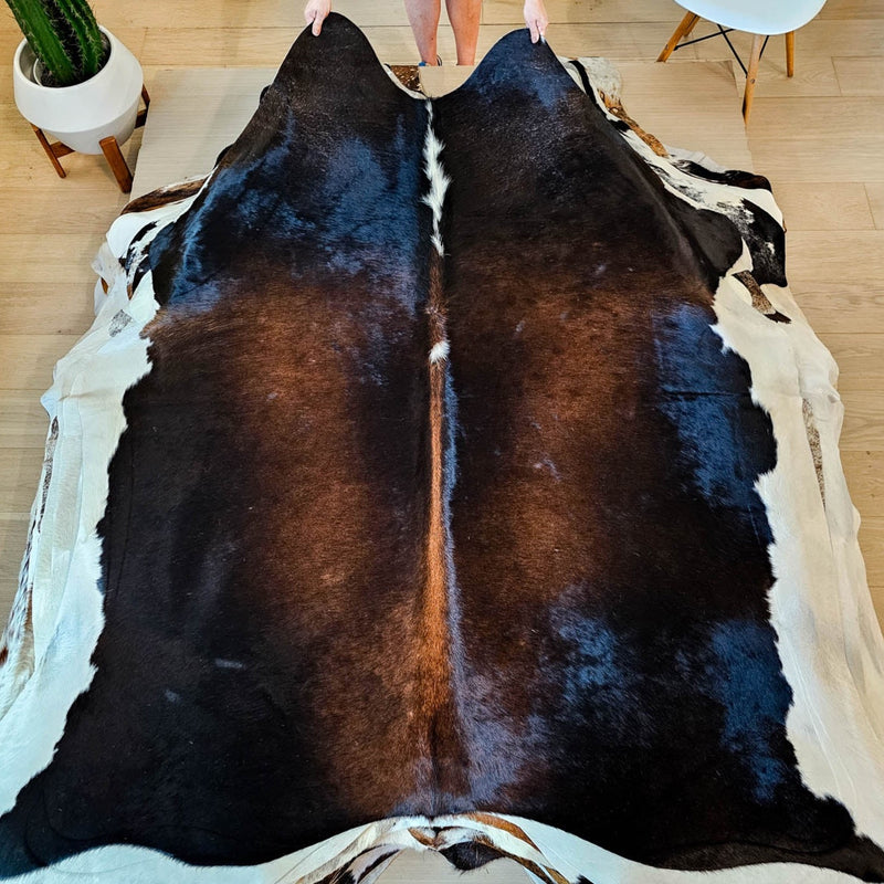 Natural Chocolate And White Cowhide Rug Size Large 2174 , Stain Resistant Fur | eCowhides