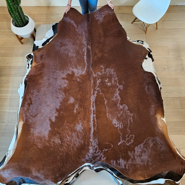 Natural Brazilian Brown Cowhide Rug Size X Large 2474 , Stain Resistant Fur | eCowhides