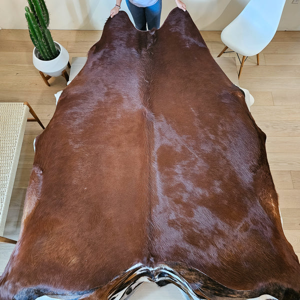 Natural Brazilian Brown Cowhide Rug Size Xx Large 2509 , Stain Resistant Fur | eCowhides