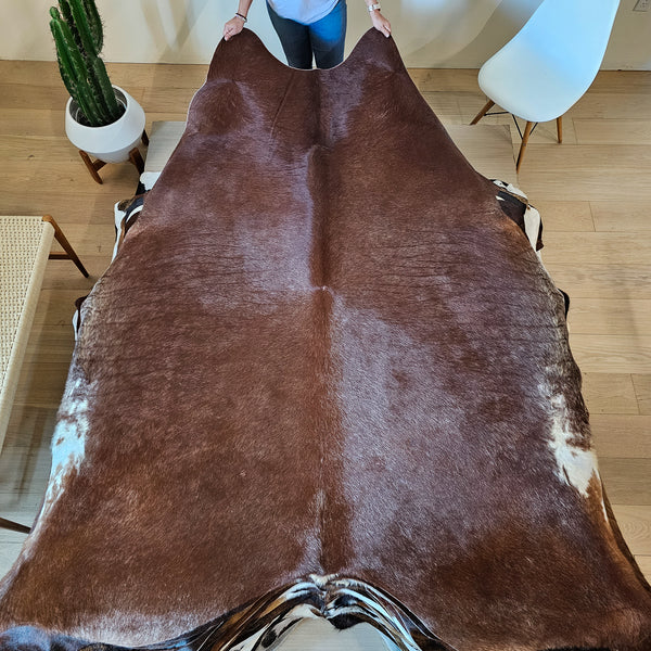 Natural Brazilian Brown Cowhide Rug Size X Large 2545 , Stain Resistant Fur | eCowhides