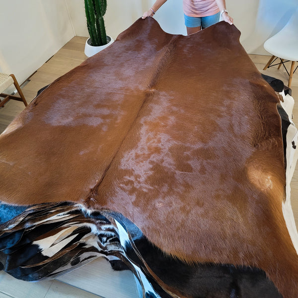 Natural Brazilian Brown Cowhide Rug Size X Large 2610 , Stain Resistant Fur | eCowhides
