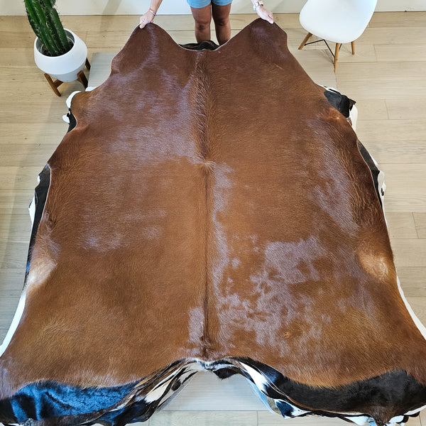 Natural Brazilian Brown Cowhide Rug Size X Large 2610 , Stain Resistant Fur | eCowhides