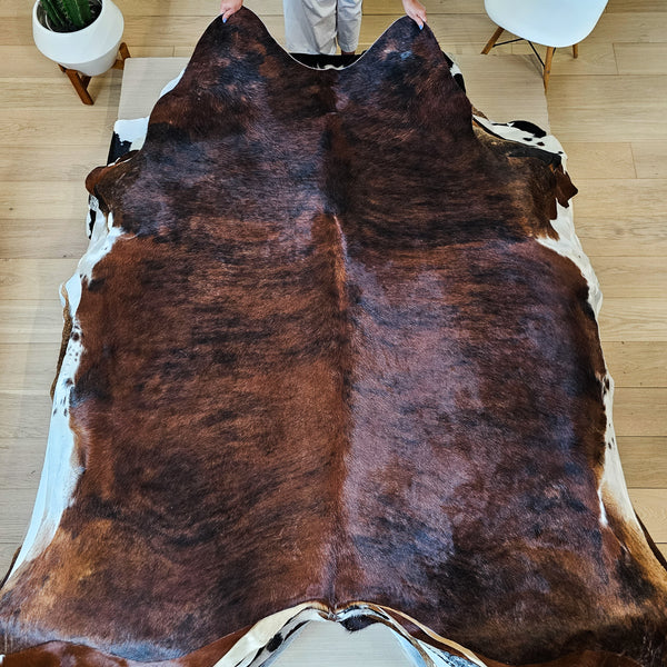 Natural Brazilian Dark Brindle Cowhide Rug Size X Large 2978 , Stain Resistant Fur | eCowhides