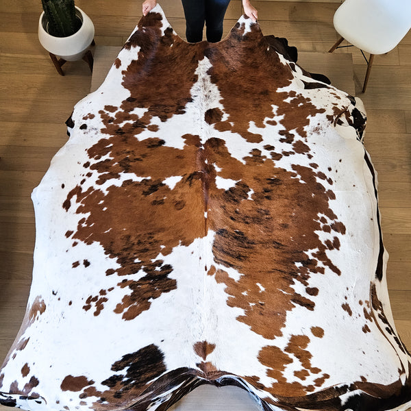 Tricolor Cowhide Rug Size Large 3738 , Stain Resistant Fur | eCowhides