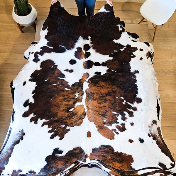 Tricolor Cowhide Rug Size X Large 3758 , Stain Resistant Fur | eCowhides