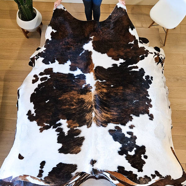 Tricolor Cowhide Rug Size X Large 3764 , Stain Resistant Fur | eCowhides