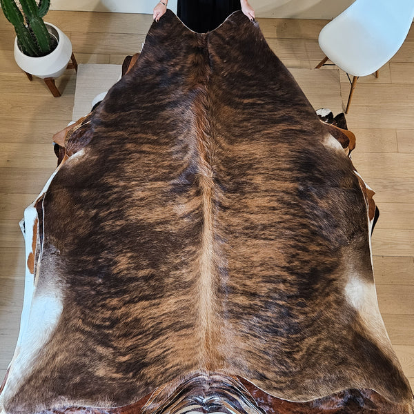 Brazilian Brindle Cowhide Rug Size X Large 4132 , Stain Resistant Fur | eCowhides