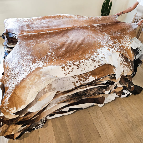 Brazilian Salt And Pepper Brown Cowhide Rug Size X Large 4306 , Stain Resistant Fur | eCowhides