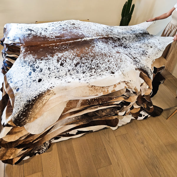 Brazilian Salt And Pepper Brown Cowhide Rug Size X Large 4321 , Stain Resistant Fur | eCowhides