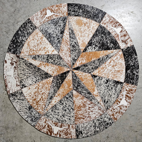 Texas Cowhide Star Round Rug Size 40 Inches S-2  | eCowhides