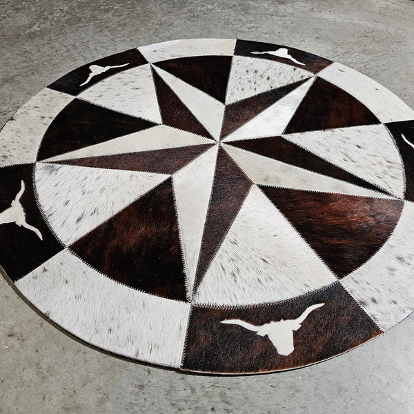 Texas Cowhide Star Round Rug Size 40 Inches S-4  | eCowhides