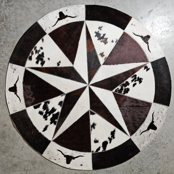 Texas Cowhide Star Round Rug Size 40 Inches S-5  | eCowhides