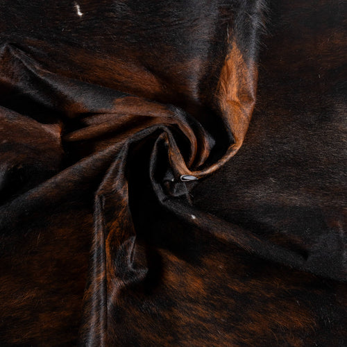 Vintage Dark Tricolor Cowhide Rug Size 8'1" L x 6'10" W 2030