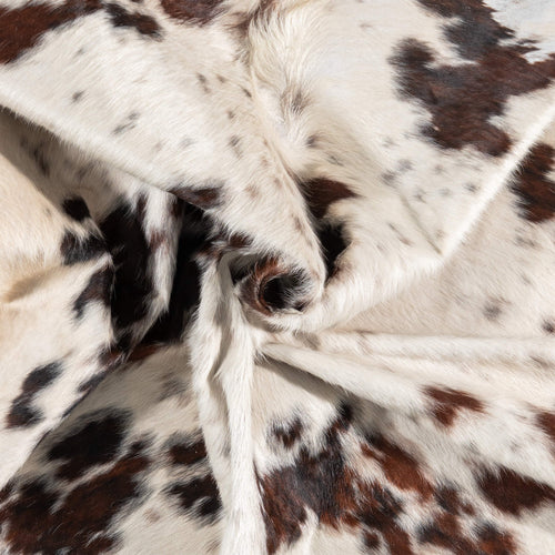 Vintage White Tricolor Cowhide Rug Size 7'8" L x 6'10" W 2092