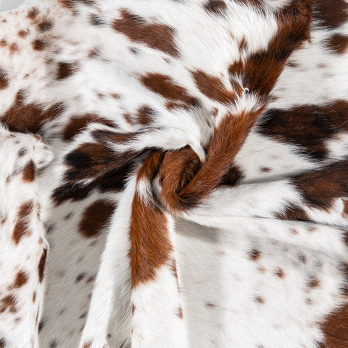 Vintage White Tricolor Cowhide Rug Size 6'0" L x 5'8" W 2127