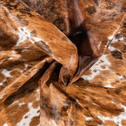Vintage Tricolor Cowhide Rug Size 7'10" L x 7'1" W 2171