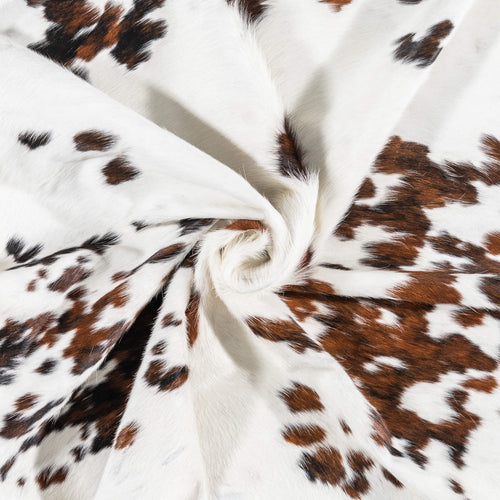 Vintage Tricolor Brindle Mix Cowhide Rug Size 7'0" L x 6'5" W 2197