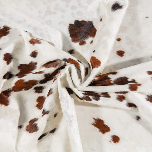 Vintage White Tricolor Cowhide Rug Size 7'7" L x 6'8" W 2202