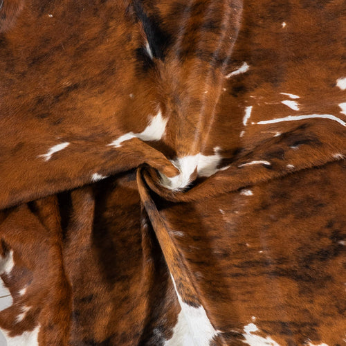 Vintage Tricolor Cowhide Rug Size 6'9" L x 5'6" W 2230